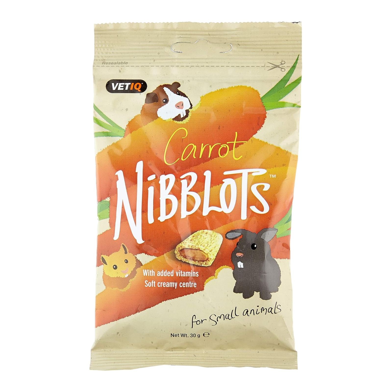 Vet IQ Carrot Nibblots For Small Animals, 30g