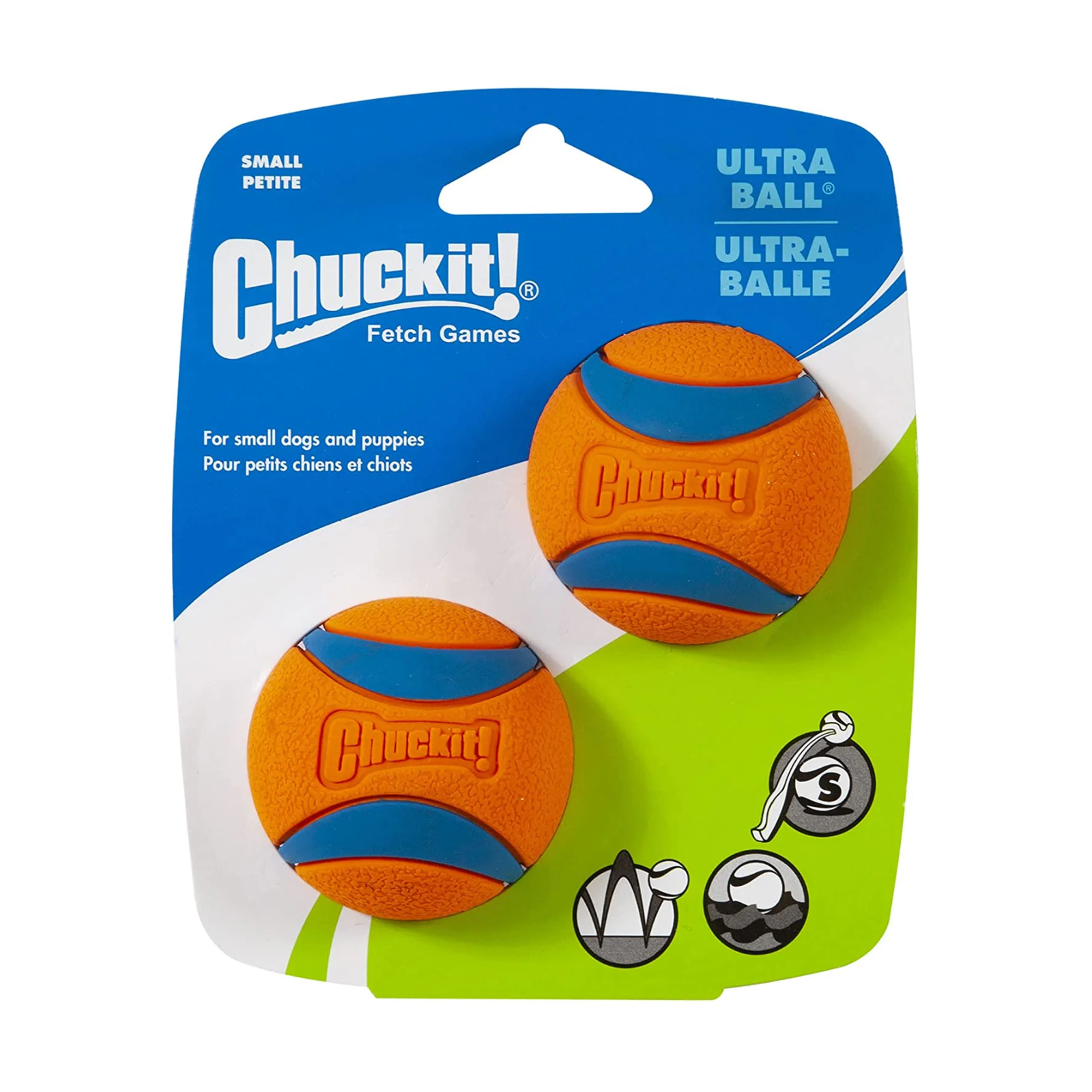 Chuckit Ultra Ball High Bounce Rubber Dog Ball, 2 Small Balls