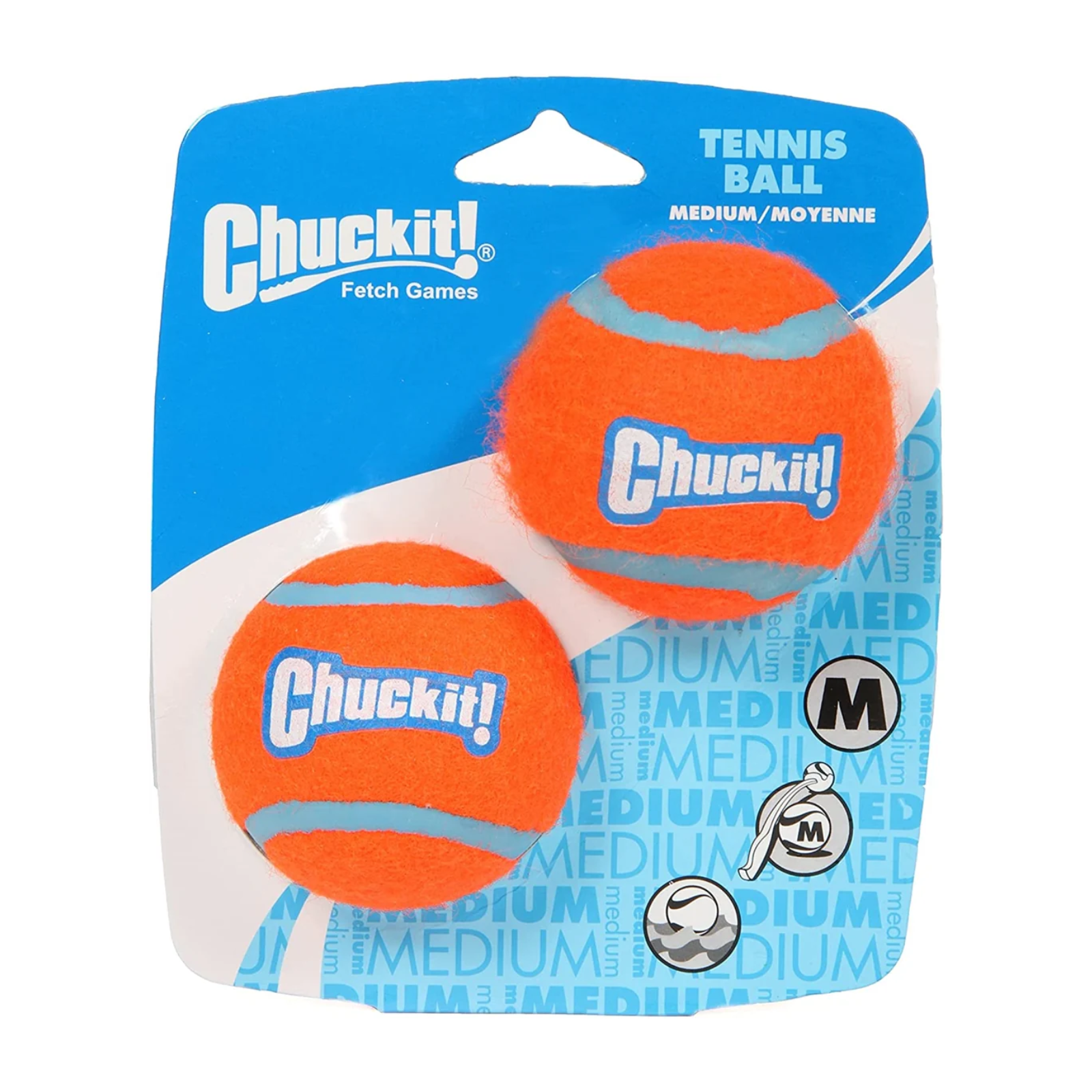 Chuckit Tennis Ball Dog Ball, 2 Medium Balls