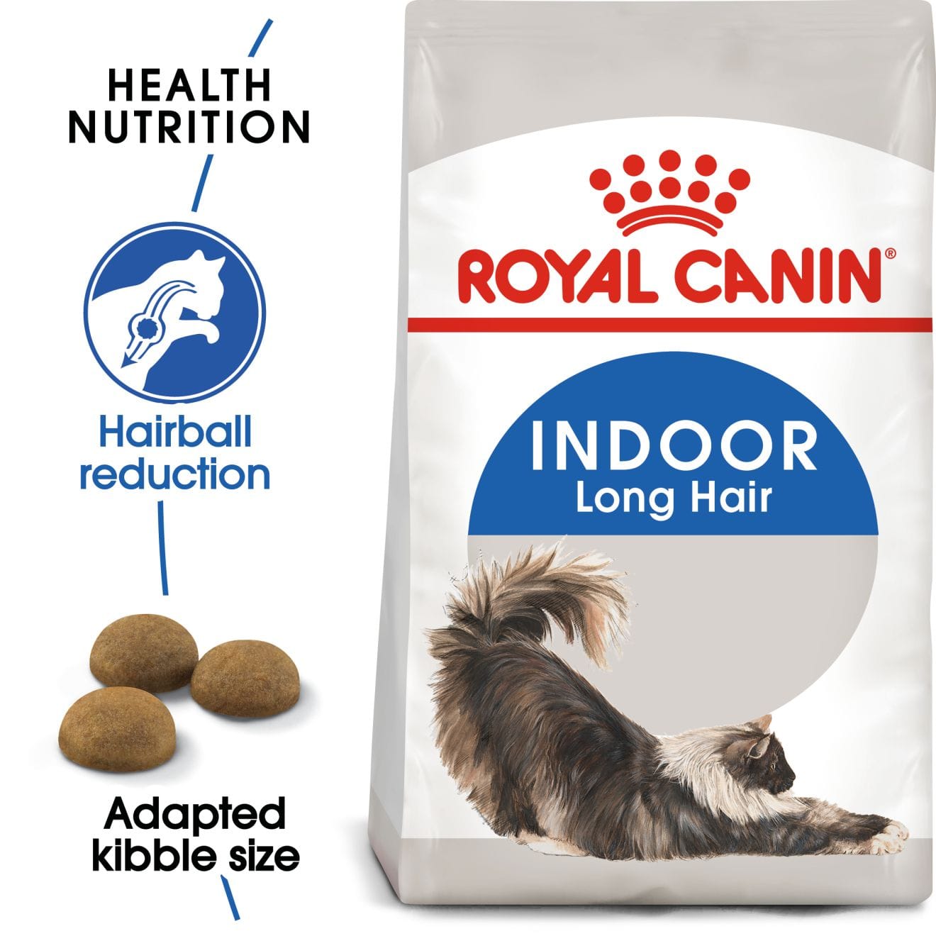 Royal Canin Dry Cat Food for Indoor Long-Haired Adult Cats, 2kg