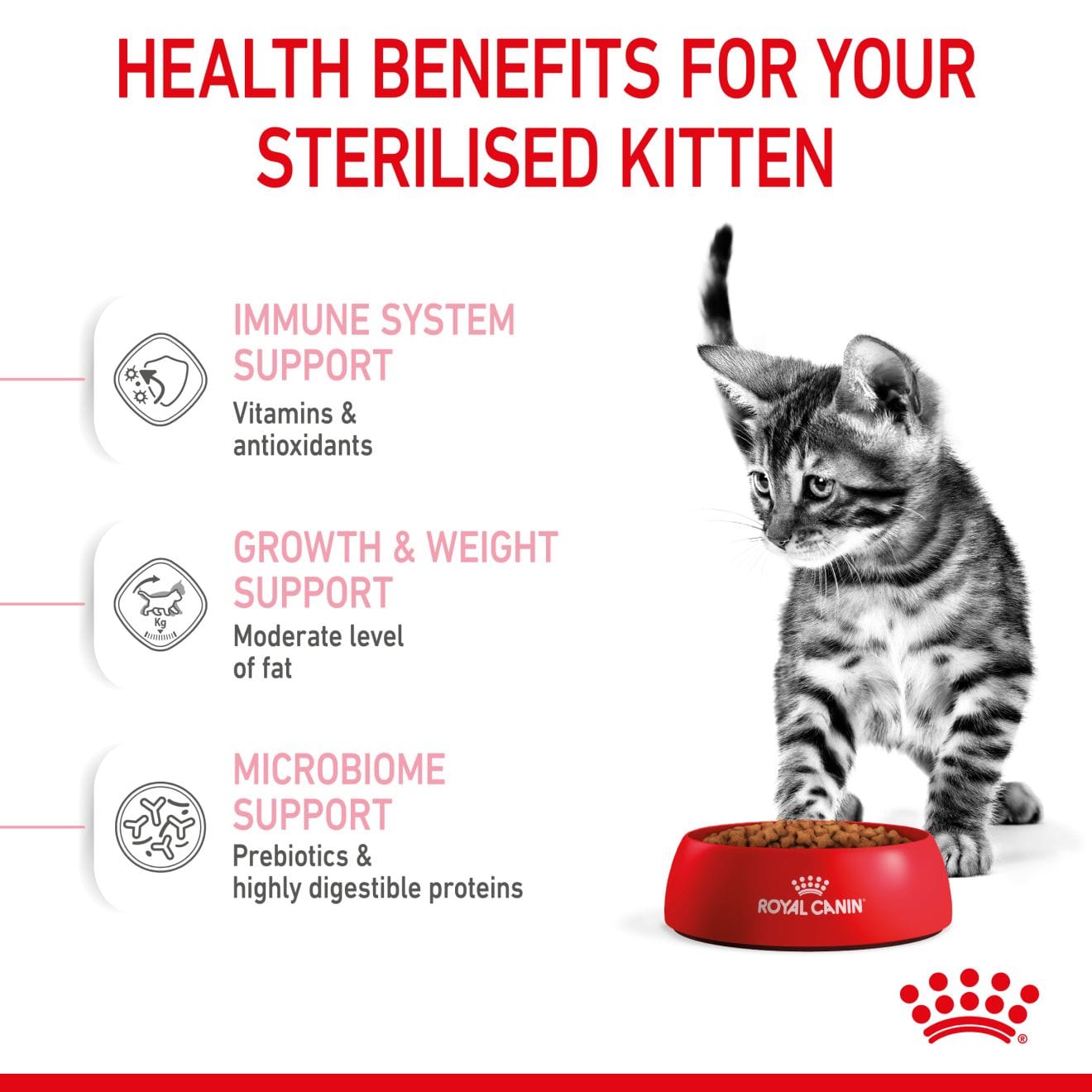 Royal Canin Kitten Sterilised Dry Cat Food for Neutered Kittens, 2kg