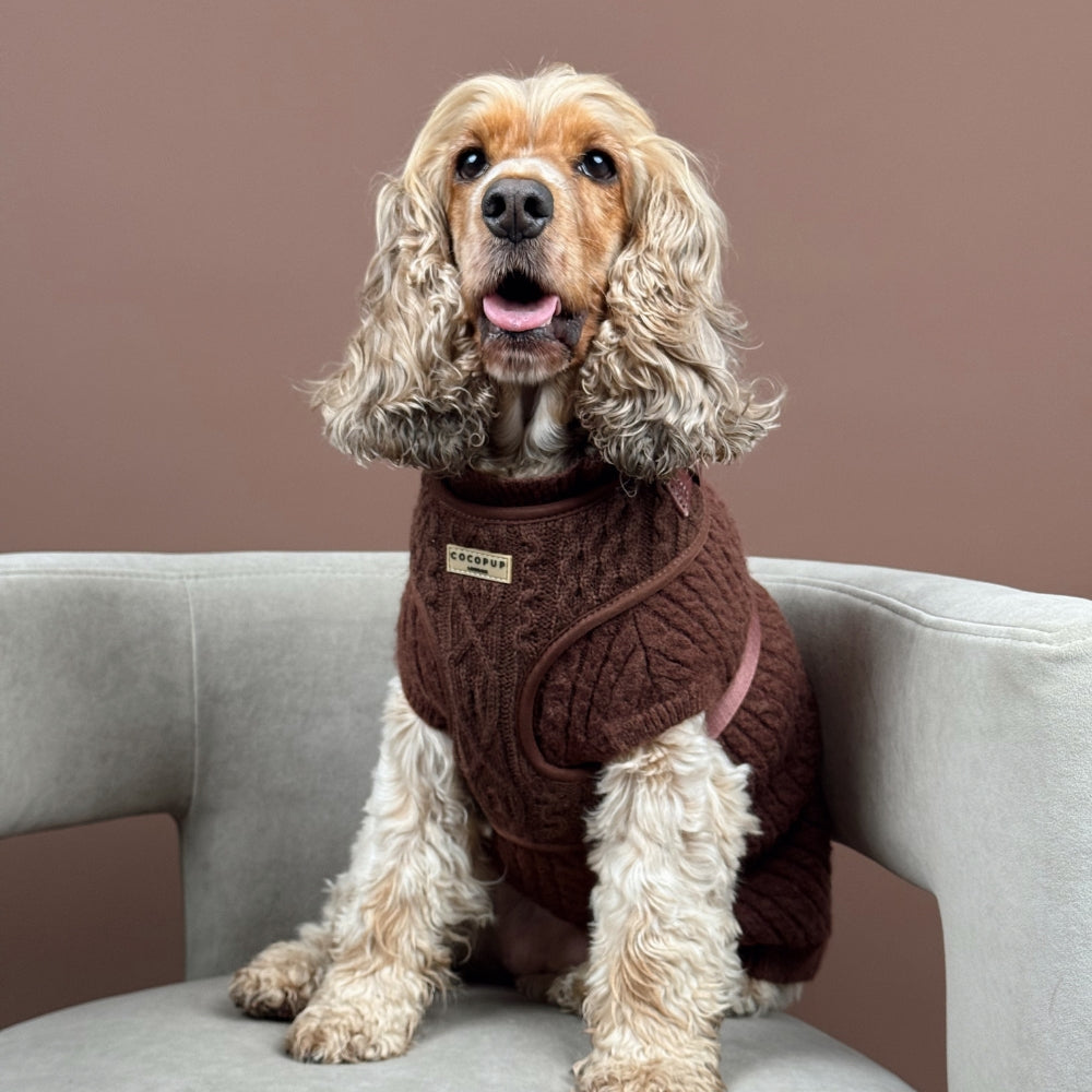 Cocopup Hot Coco Cable Knit Dog Jumper