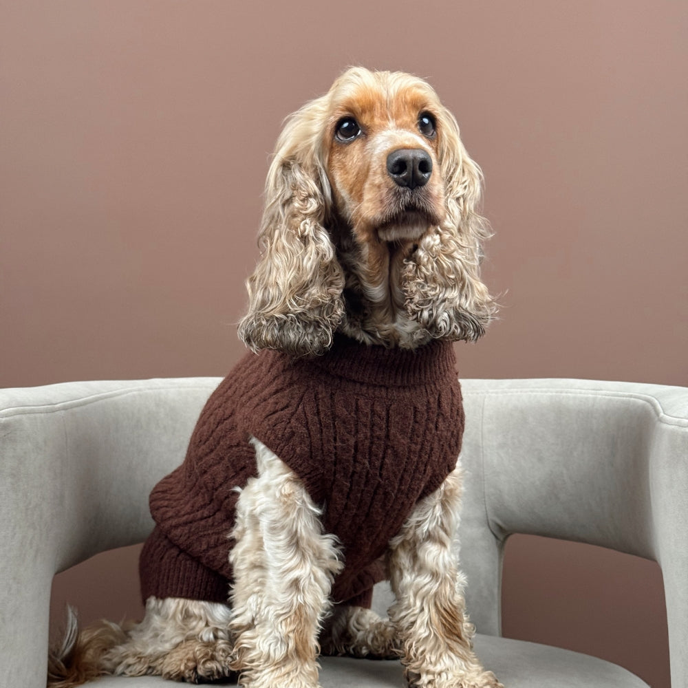Cocopup Hot Coco Cable Knit Dog Jumper