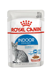 Royal Canin Indoor Sterilised Wet Cat Food Morsels in Gravy Cat for Adult Cats, 85g