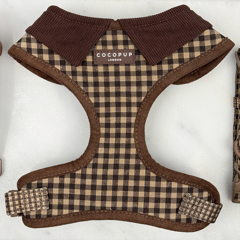 Cocopup Cotswolds Check Adjustable Neck Dog Harness