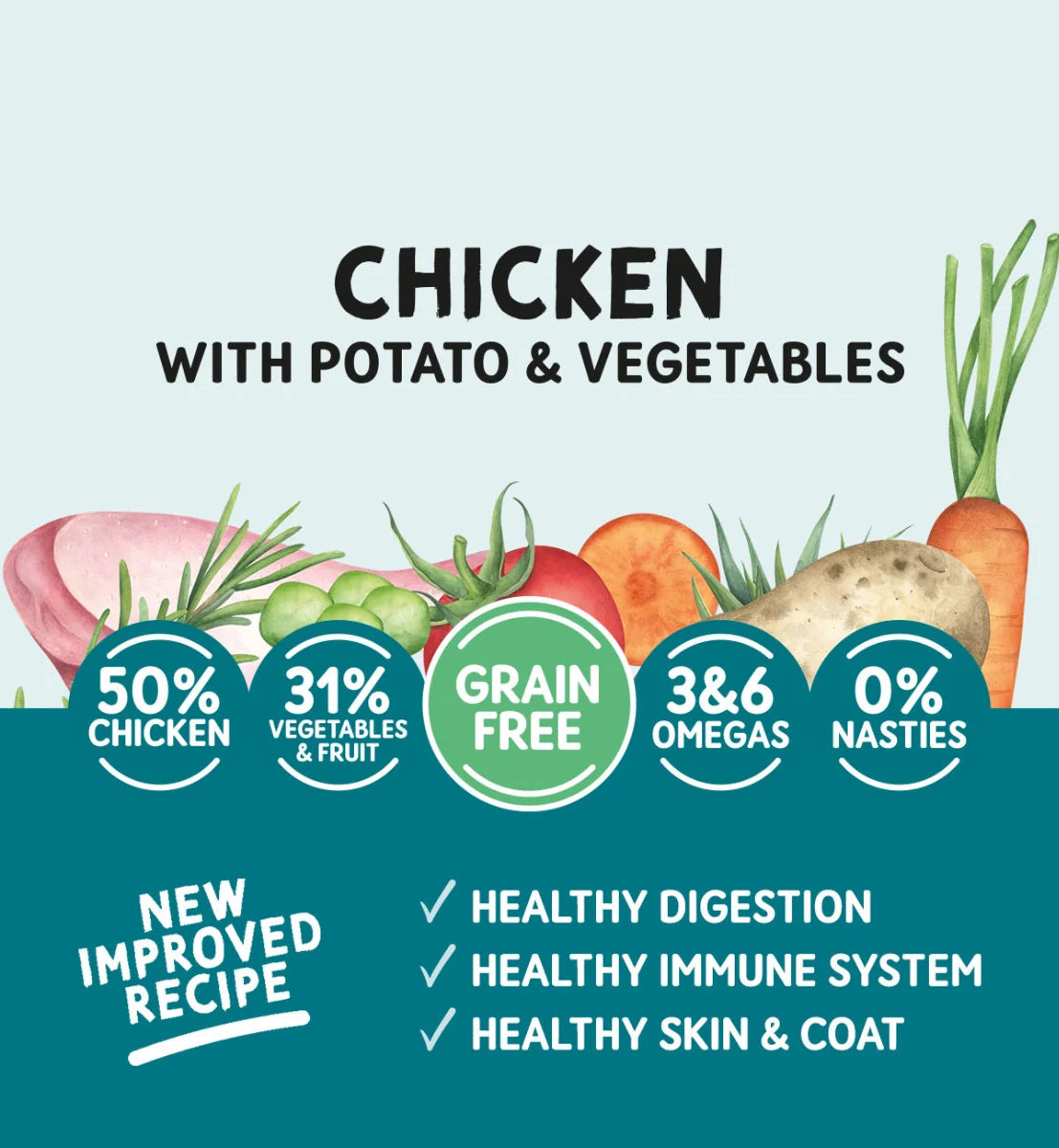 Naturo Grain Free Chicken & Potato with Vegetables Dry Dog Food for Adult Dogs, 10kg