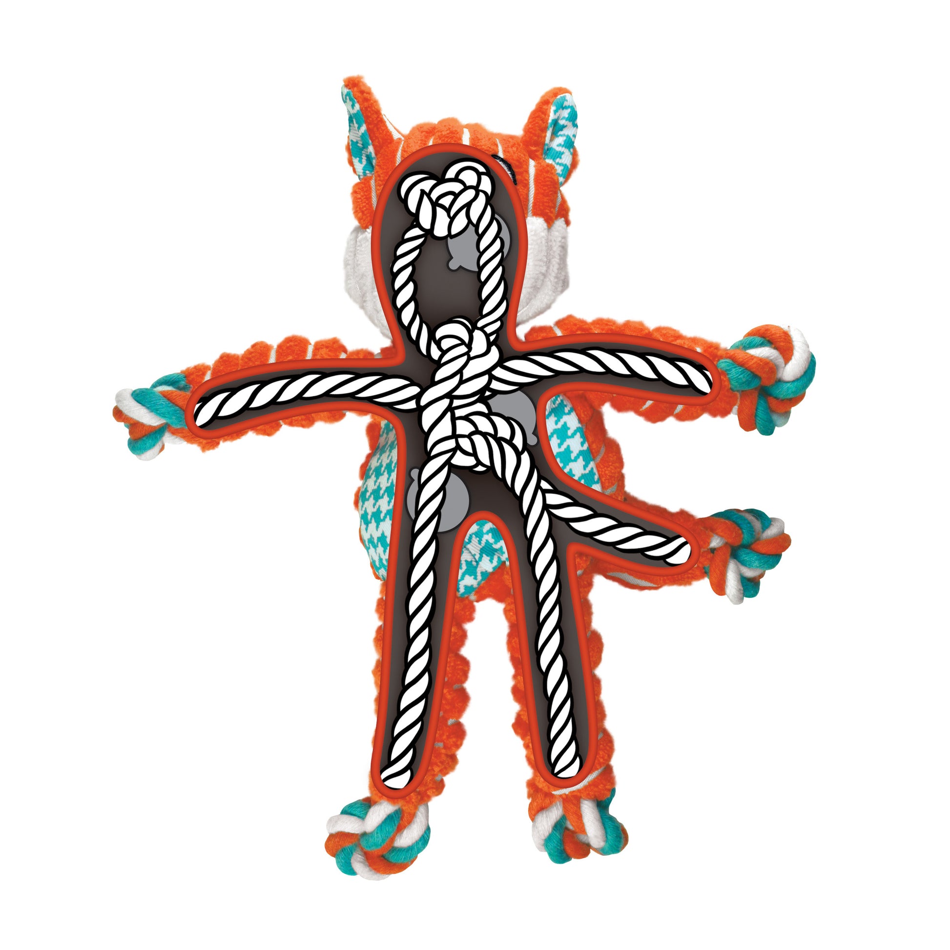 Kong Floppy Knots Fox Dog Toy, Small/Medium