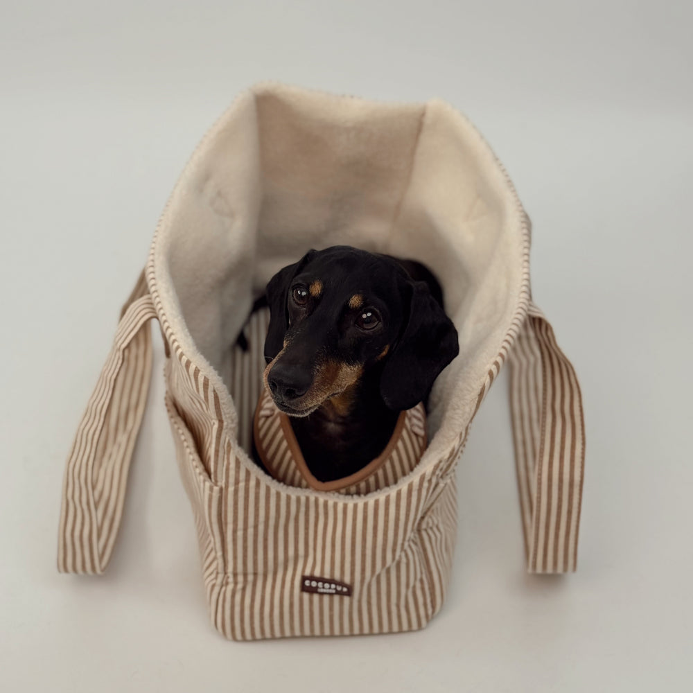 Cocopup London Linen Stripes Dog Carrier