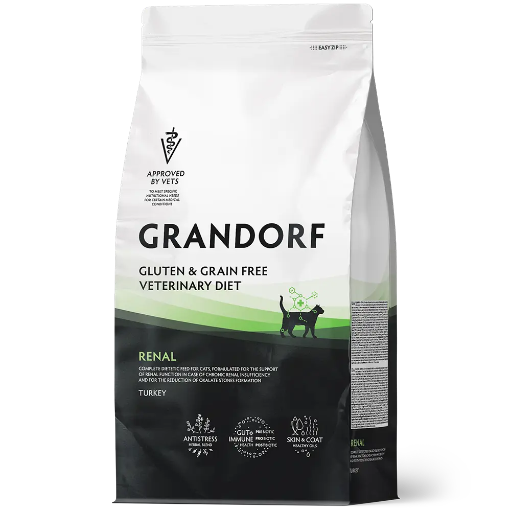 Grandorf Vet Turkey Renal Dry Cat Food for Adult Cats