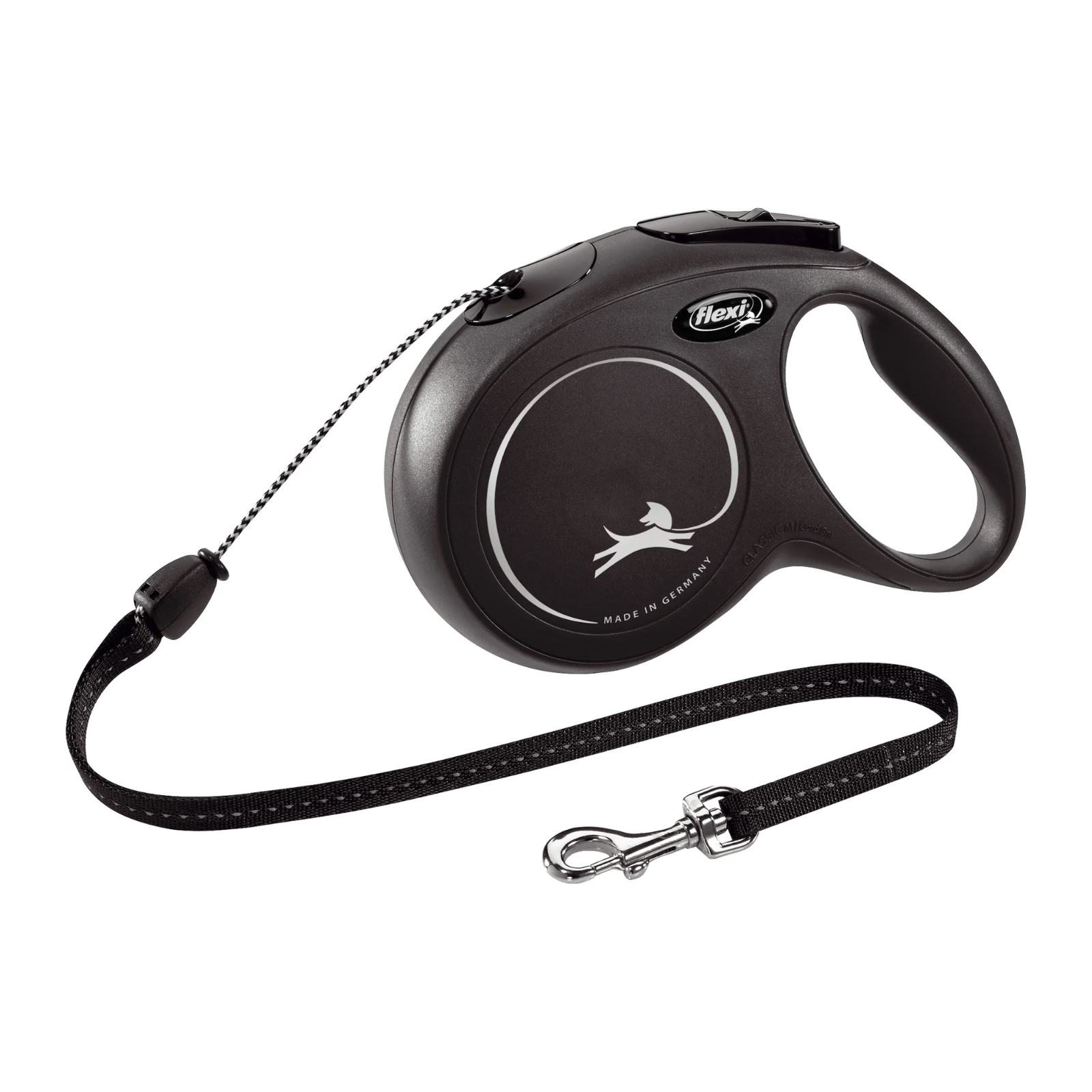 Flexi Retractable Classic Cord Black Dog Lead
