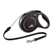 Flexi Retractable Classic Cord Black Dog Lead