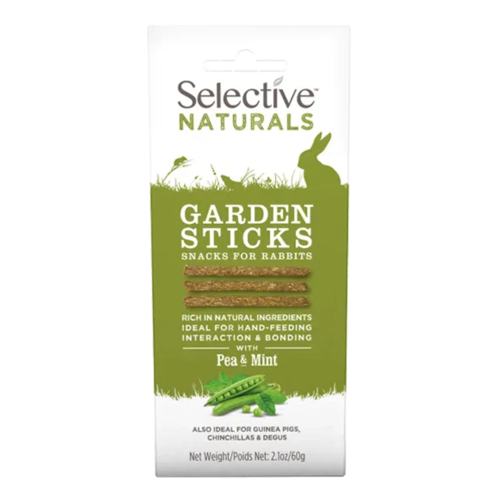 Selective Naturals Garden Sticks with Pea and Mint Rabbit Treats, 60g