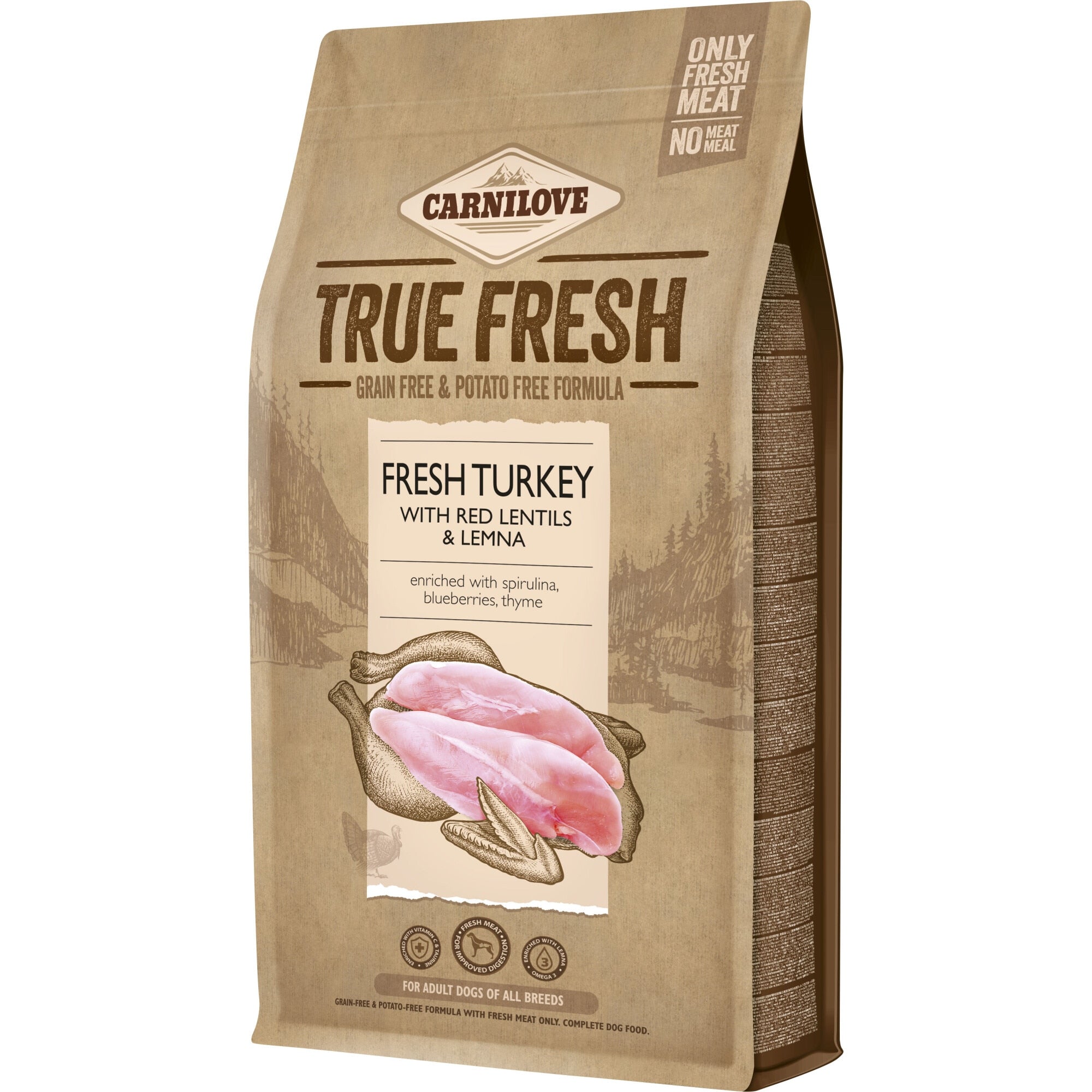 Carnilove True Fresh Turkey Dry Dog Food for Adult Dogs, 1.4kg