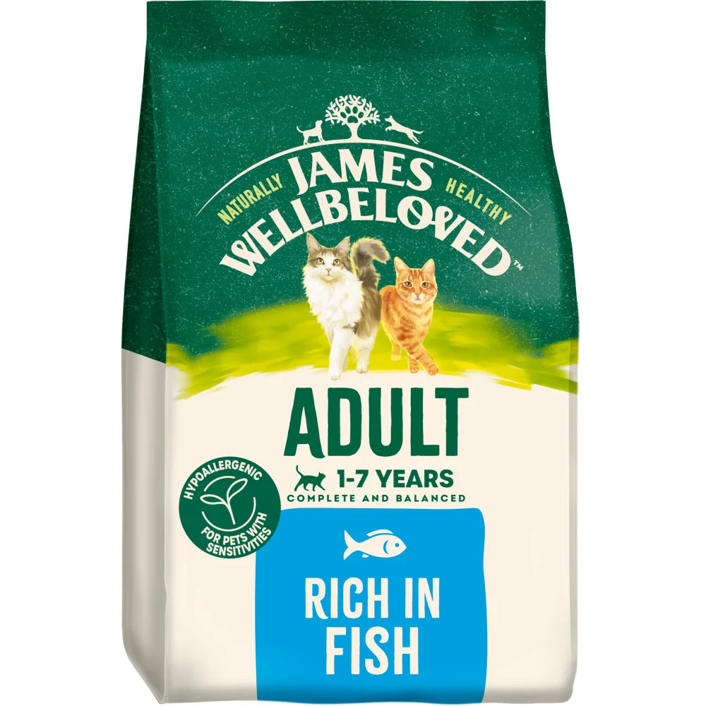 James Wellbeloved Fish & Rice Dry Cat Food for Adult Cats, 10kg