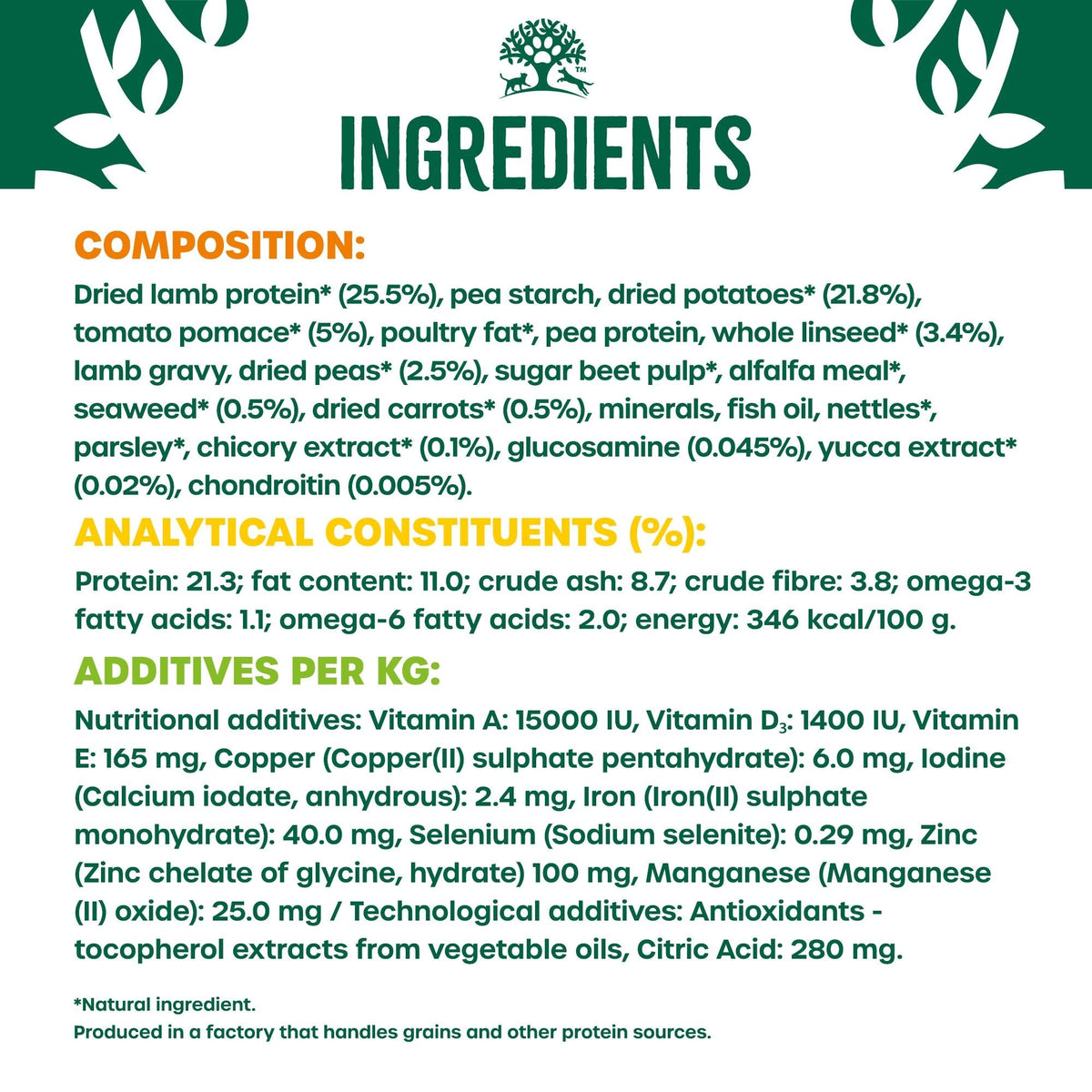 James Wellbeloved Grain Free Lamb & Vegetable Dry Dog Food for Adult Dogs, 10kg