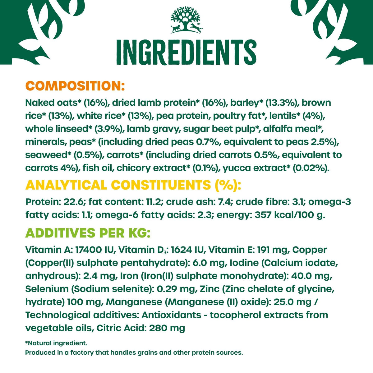 James Wellbeloved Plant Power Lamb & Lentils Dry Dog Food  for Adult Dogs, 10kg