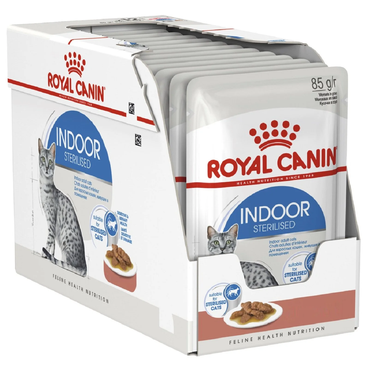 Royal Canin Indoor Sterilised Wet Cat Food Morsels in Gravy for Adult Cats, 85g