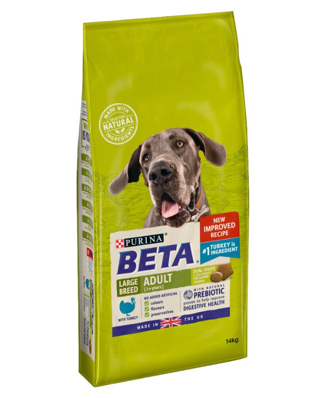 Beta Turkey Dry Dog Food for Large Breed Adult Dogs, 14kg
