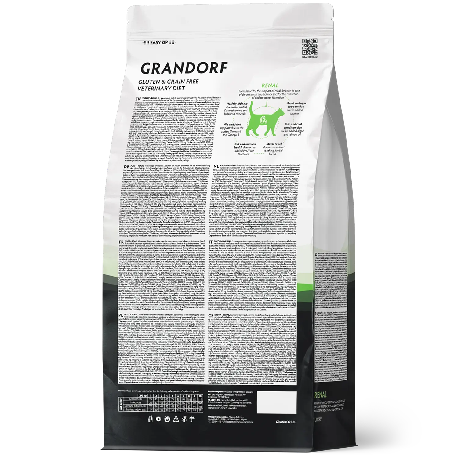 Grandorf Vet Turkey Renal Dry Cat Food for Adult Cats