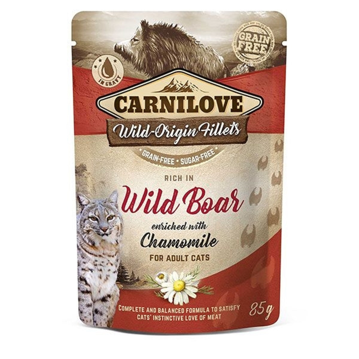 Carnilove Wild Boar with Chamomile Wet Cat Food for Adult Cats, 85g
