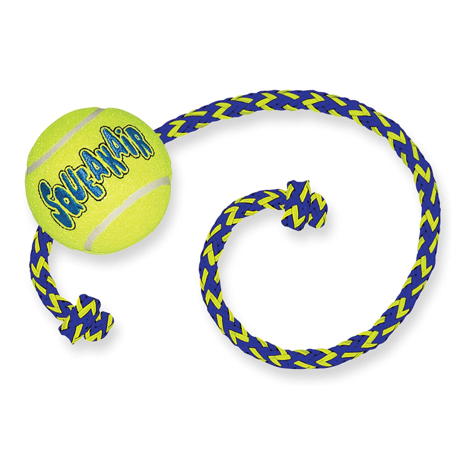 Kong AirDog Squeaker Tennis Ball With Rope,