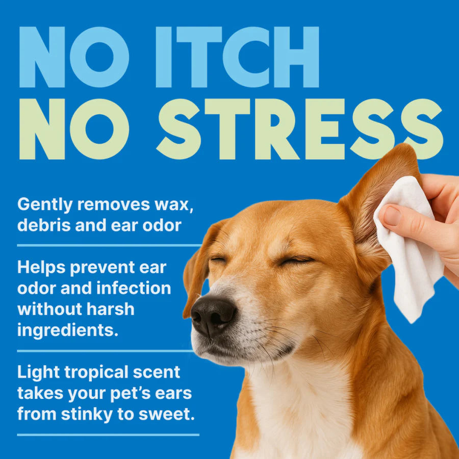 TropiClean Dog & Cat Ear Cleaning Wipes, 50 Pack