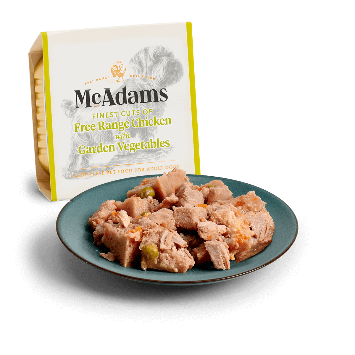 McAdams Free Range Chicken with Garden Vegetables Wet Dog Food for Adult Dogs, 150g