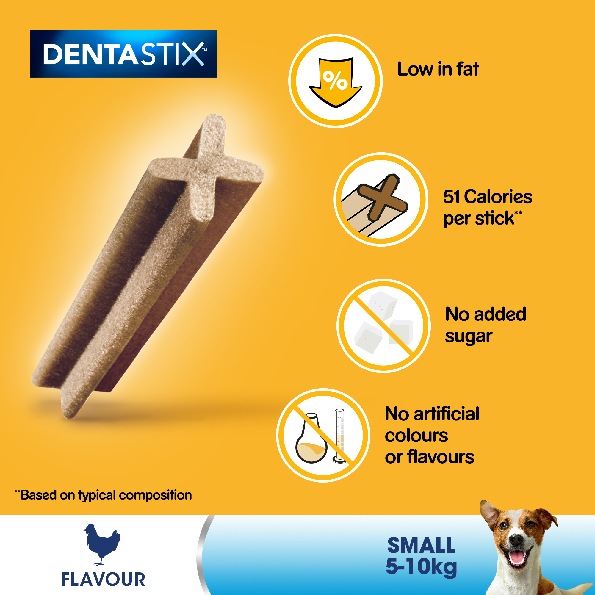 Pedigree Dentastix Daily Dental Dog Treats for Small Breed Dogs, 7 Sticks