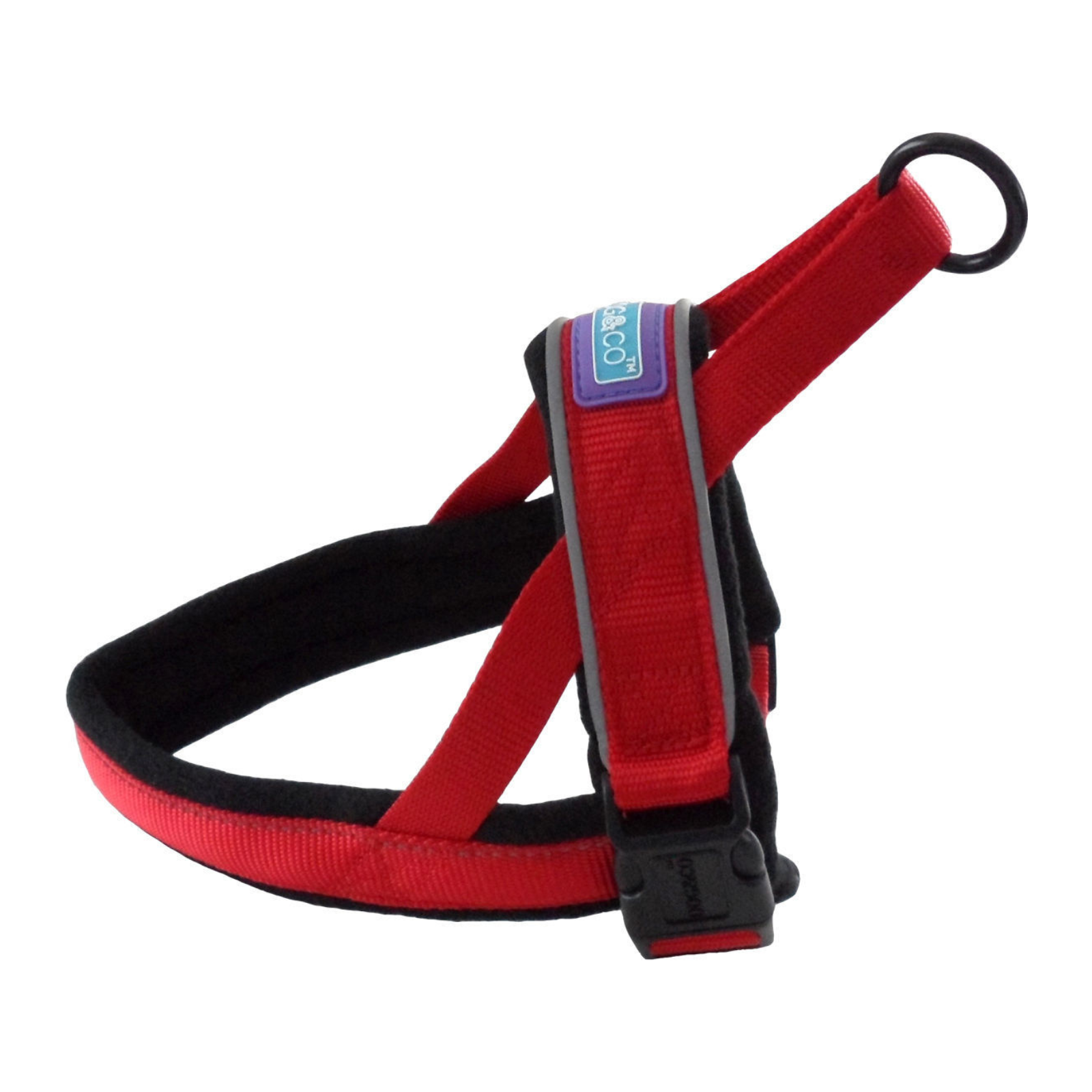 Dog & Co Norwegian Style Padded Dog Harness, Medium Red