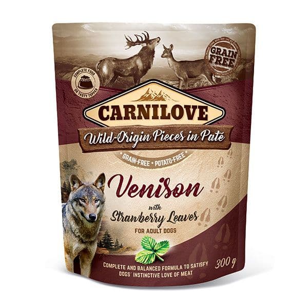 Carnilove Venison with Strawberry Wet Dog Food for Adult Dogs, 300g