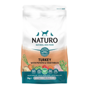 Naturo Grain Free Turkey with Potato & Vegetables Dry Dog Food for Adult Dogs, 2kg