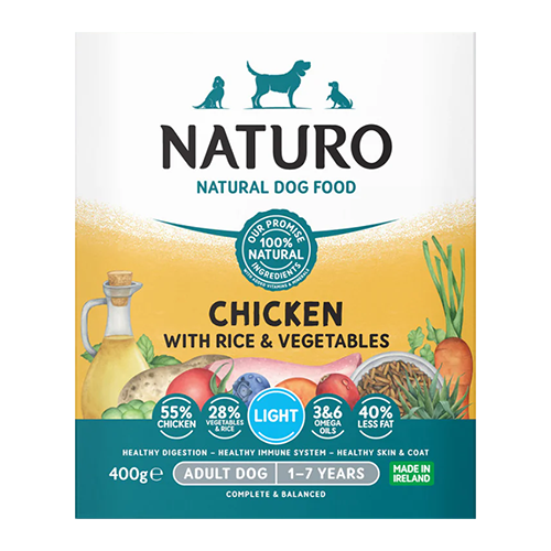 Naturo Light Chicken with Rice & Vegetables Wet Dog Food for Adult Dogs, 400g