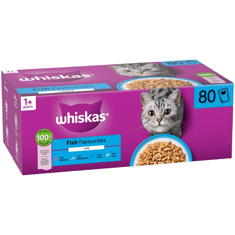 Whiskas Fish Favourites in Jelly Wet Cat Food for Adult Cats