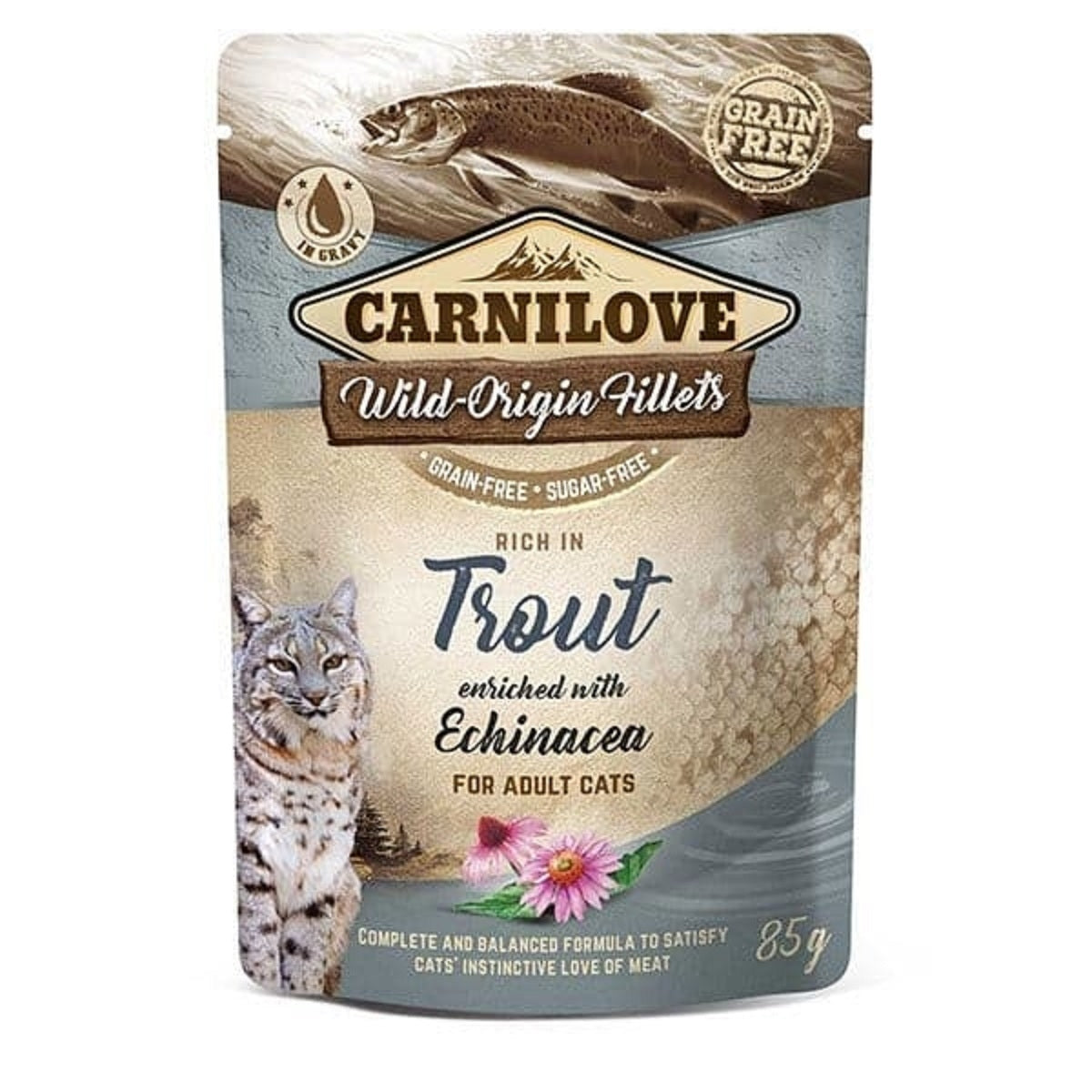 Carnilove Trout with Echinacea Wet Cat Food for Adult Cats, 85g