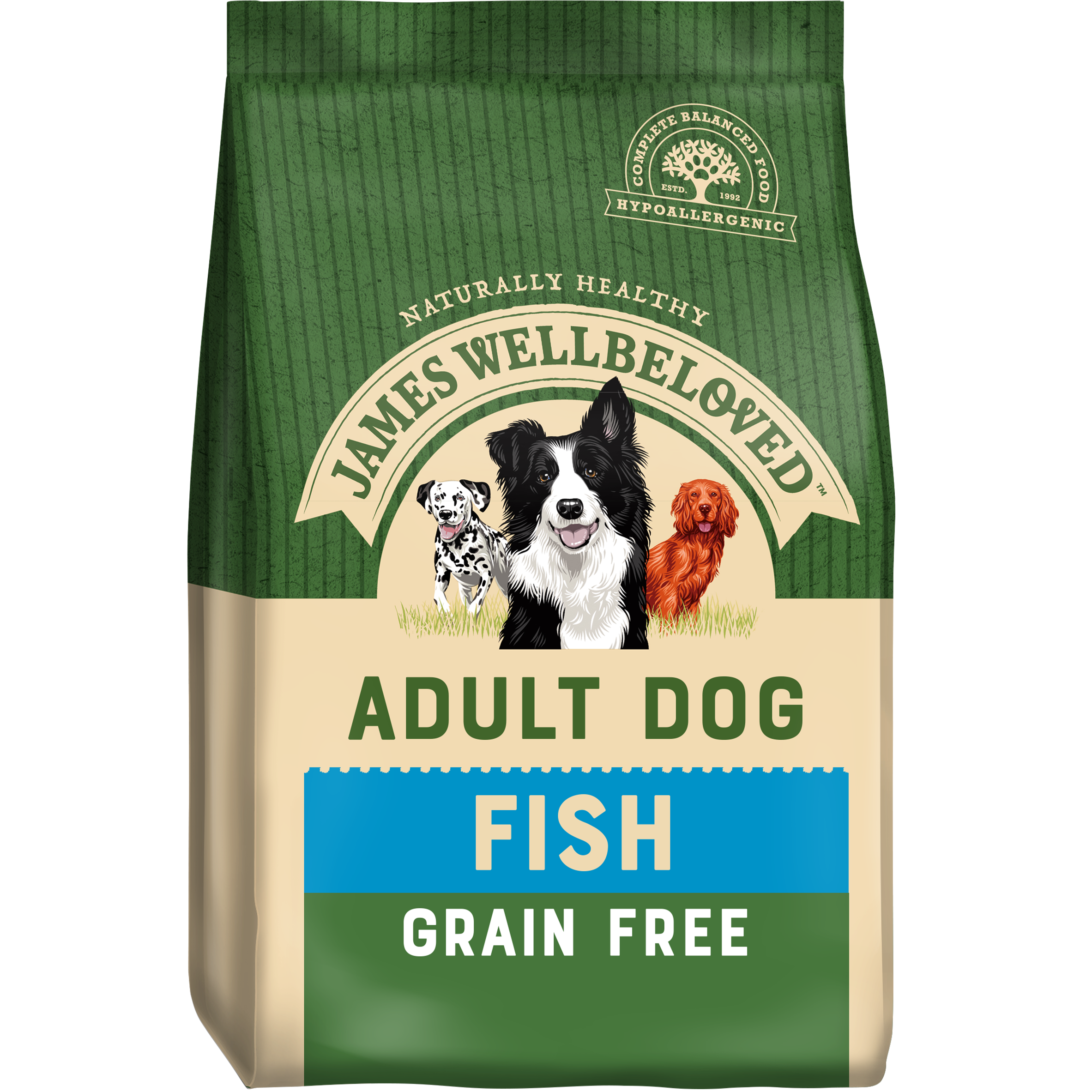 James Wellbeloved Grain Free Fish Dry Dog Food for Adult Dogs, 1.5kg