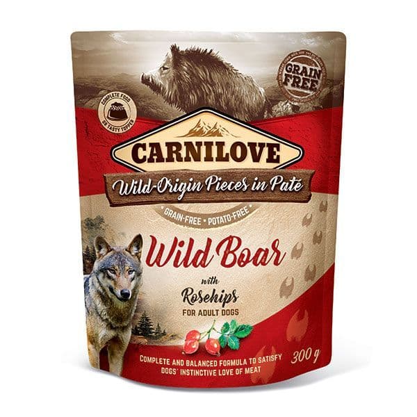 Carnilove Wild Boar with Rosehips Wet Dog Food for Adult Dogs, 300g