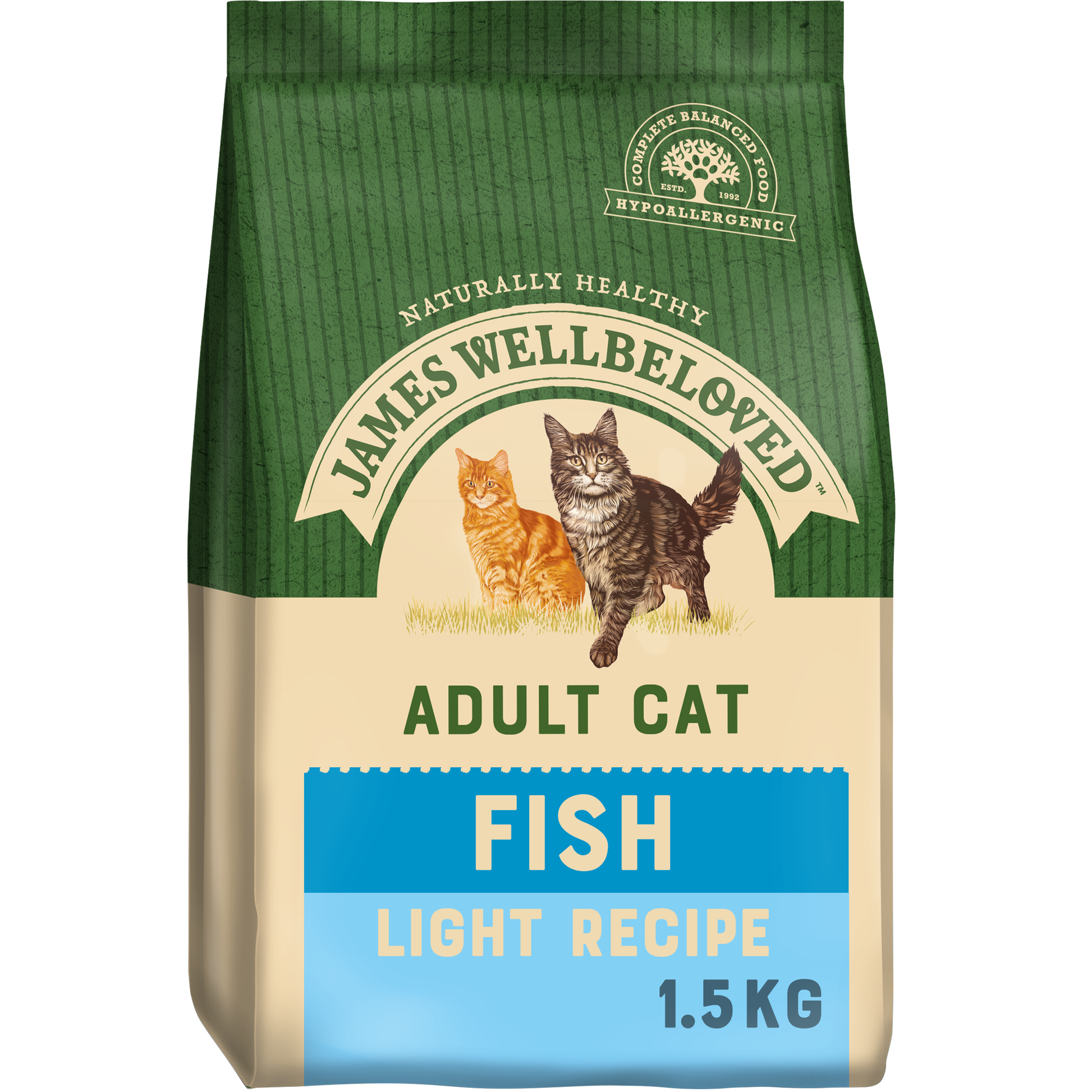 James Wellbeloved Light Fish Dry Cat Food for Adult Cats, 1.5kg