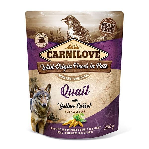 Carnilove Quail with Yellow Carrot Wet Dog Food for Adult Dogs, 300g