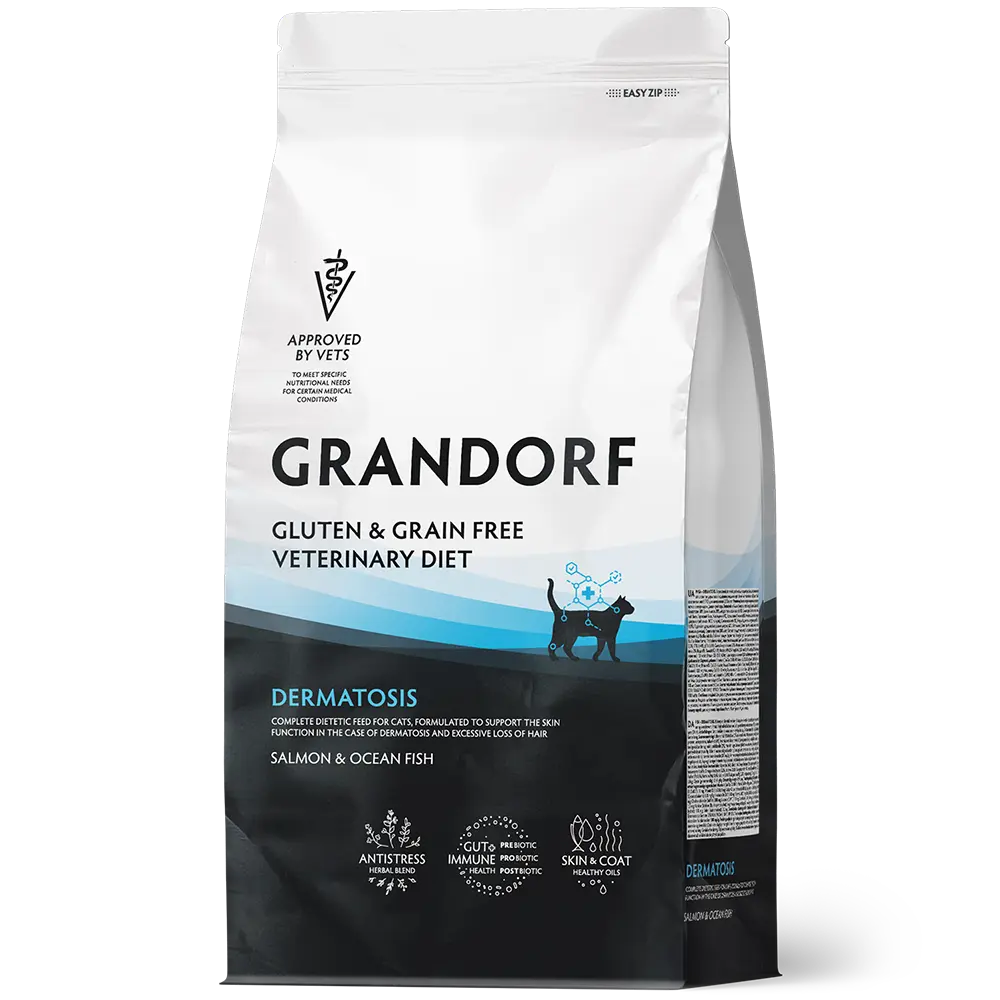 Grandorf Vet Fish Dermatosis Dry Cat Food for Adult Cats, 400g