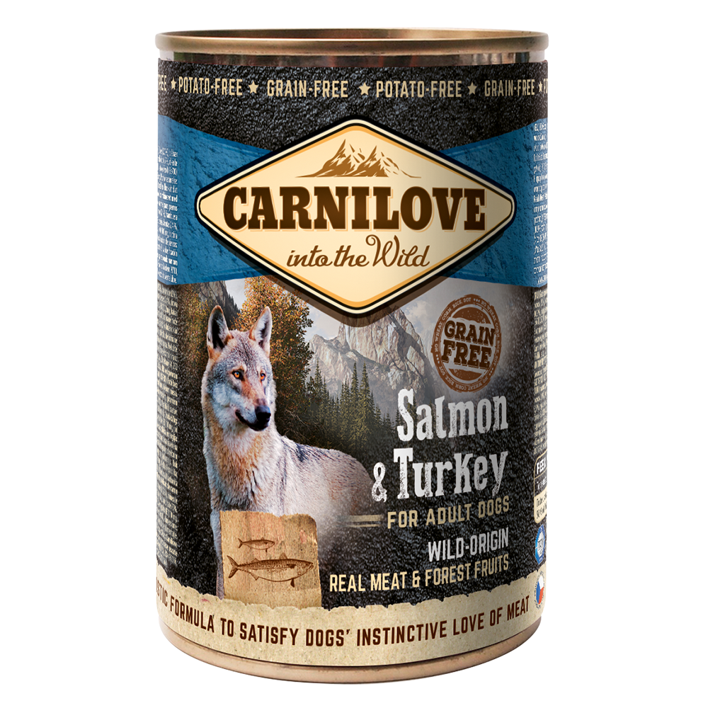 Carnilove Salmon & Turkey Wet Dog Food for Adult Dogs, 400g