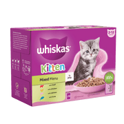 Whiskas Mixed Menu in Jelly Wet Cat Food for Kittens, 12 x 85g
