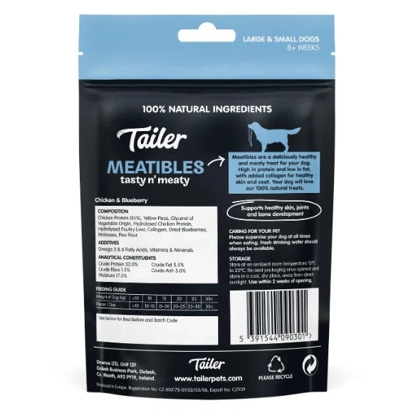 Tailer Meatibles Chicken & Blueberry Dog Treats, 70g