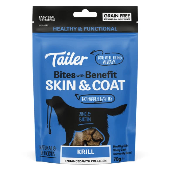 Tailer Bites with Benefit Skin & Coat Krill Dog Treats, 70g