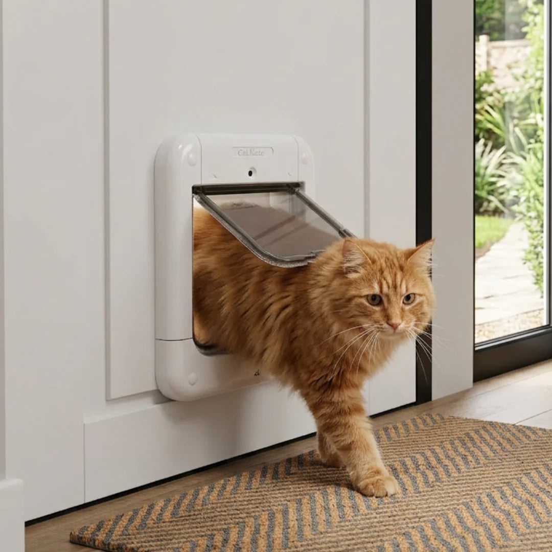 Cat Mate Microchip-Activated Cat Flap with Manual Lock, White