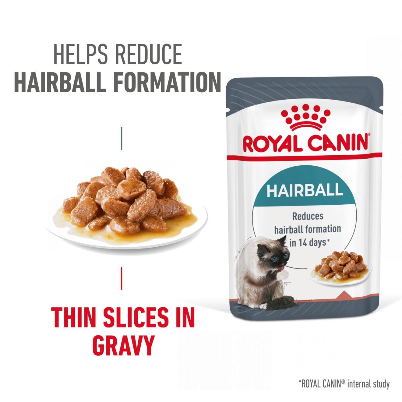 Royal Canin Hairball Care Wet Cat Food Thin Slices In Gravy for Adult Cats, 85g