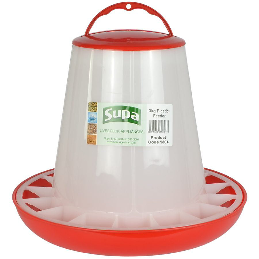 Supa Red & White Poultry Feeder