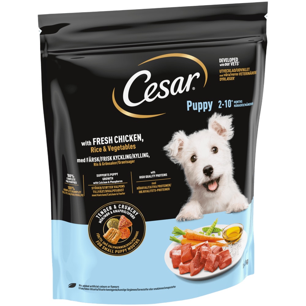 Cesar Fresh Chicken, Rice & Vegetables Dry Dog Food for Puppies, 1.4kg