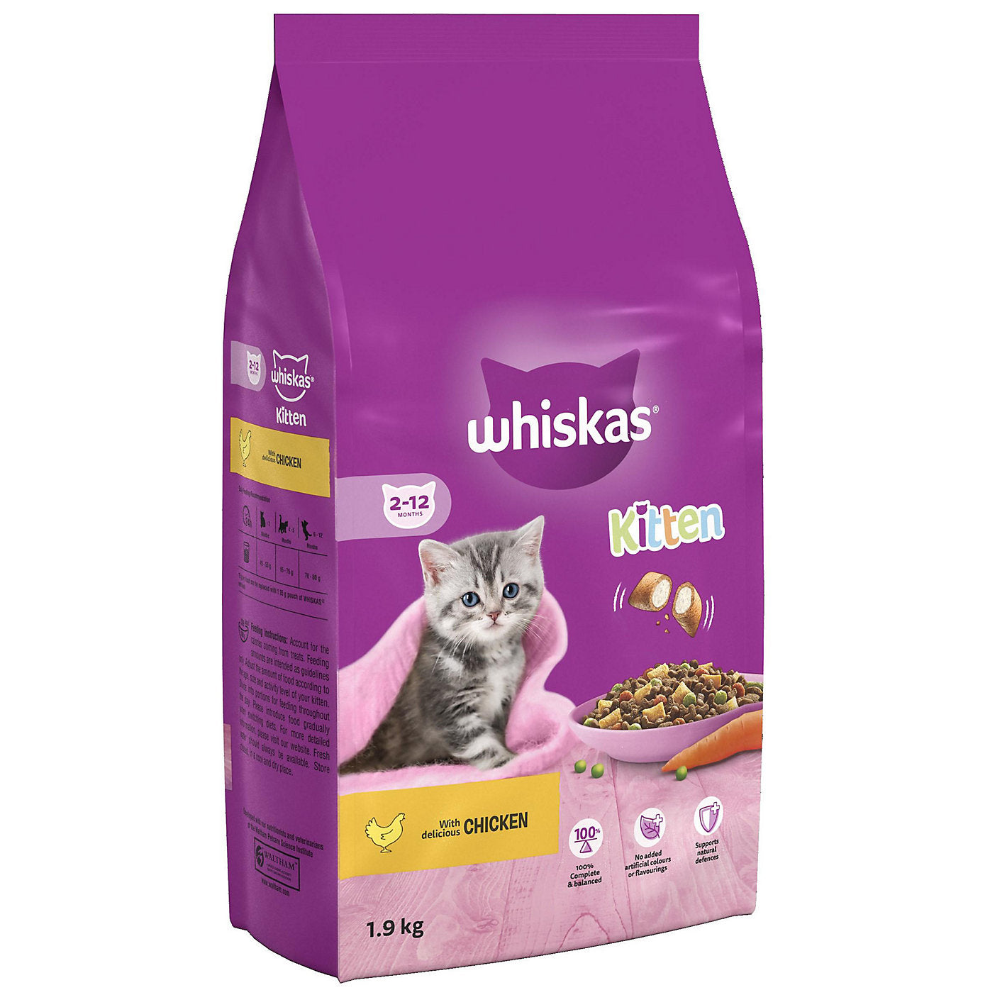 Whiskas Chicken Dry Cat Food for Kittens, 1.9kg