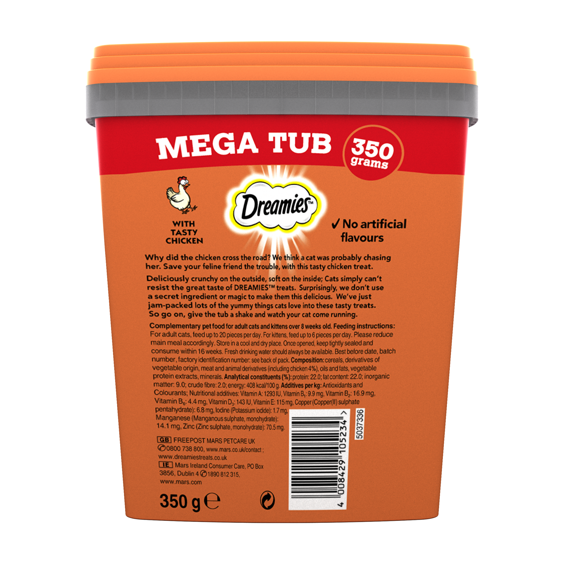 Dreamies Cat Treats with Chicken, 350g Mega Tub