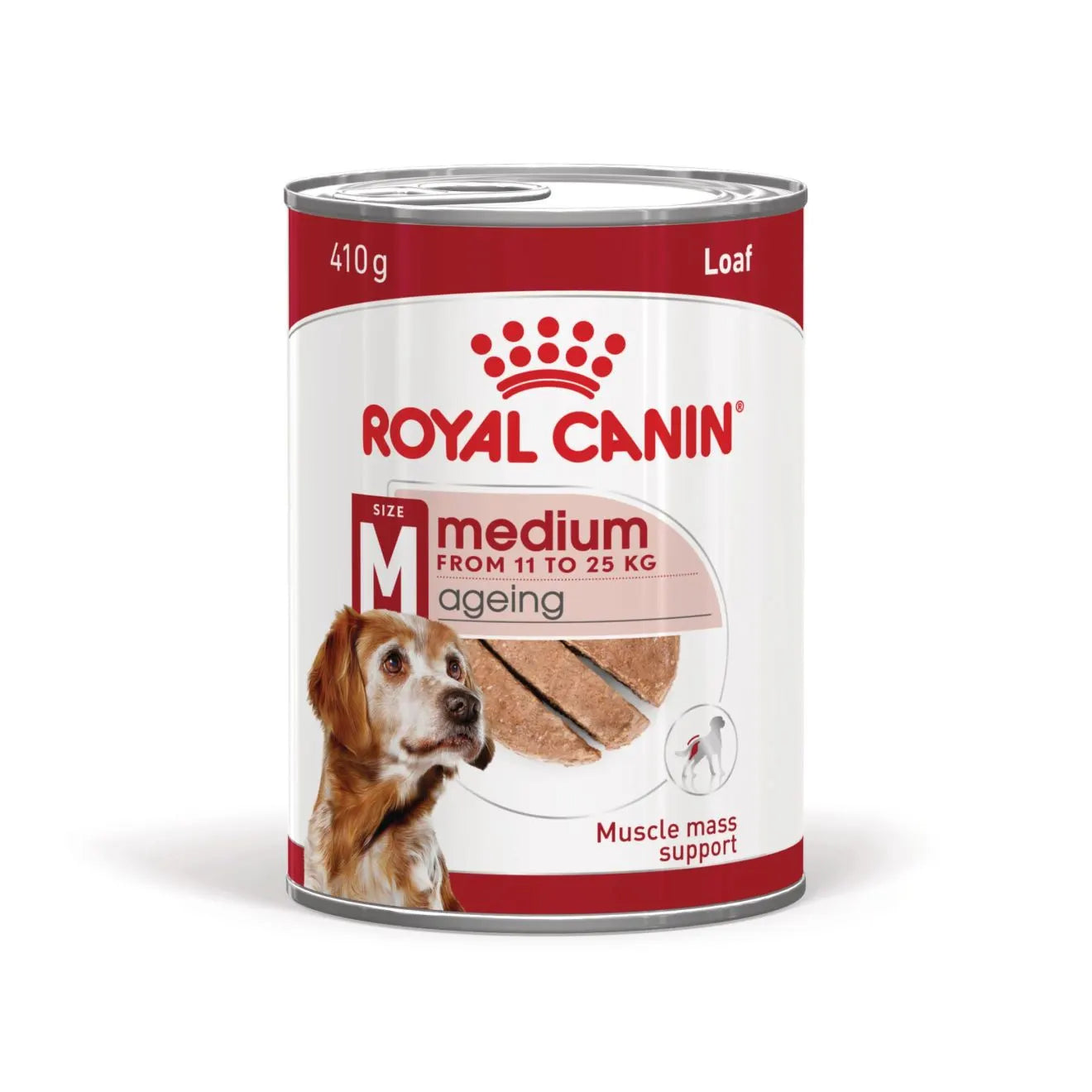 Royal Canin Ageing 7+ Wet Dog Food in Loaf for Medium Breed Senior Dogs, 410g